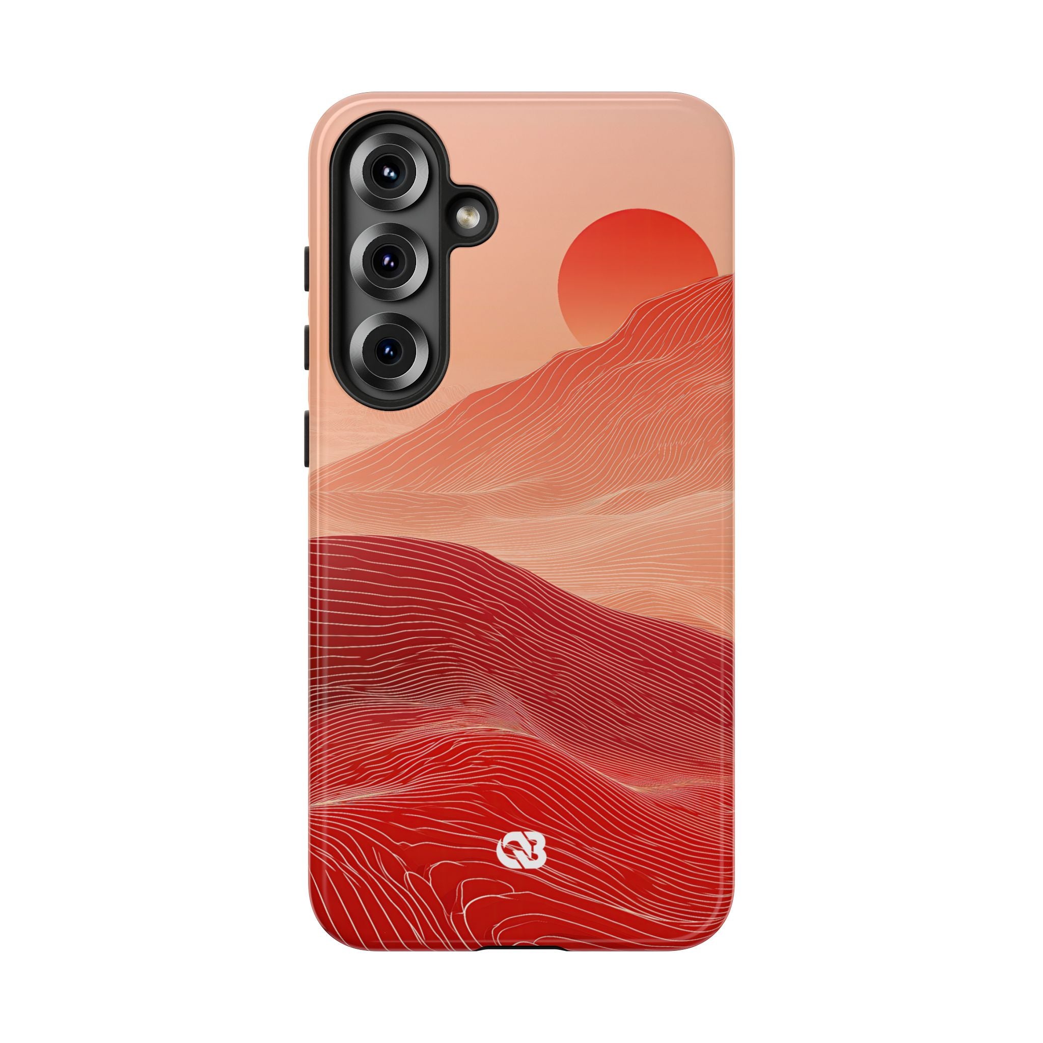 Red Tough Phone Case for Samsung - Crimson Ridge Lines