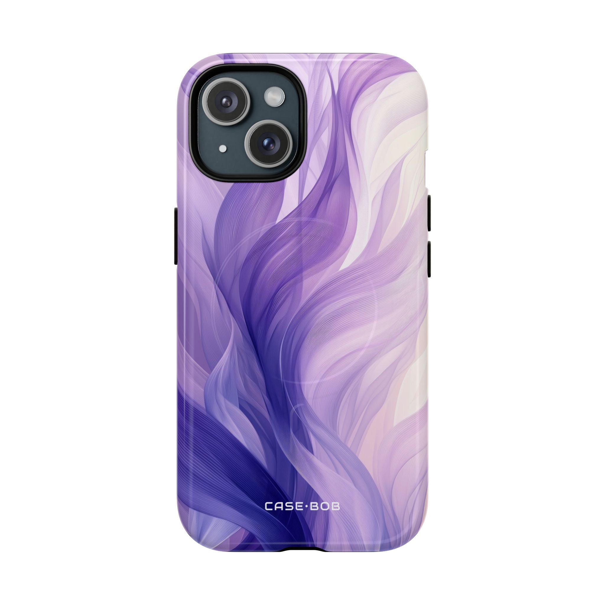 Purple Ribbon Waves iPhone 15 Case - Tough+