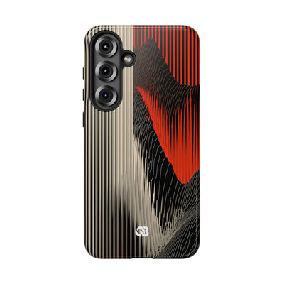 Red Tough Phone Case for Samsung - Crimson Pulse Topo