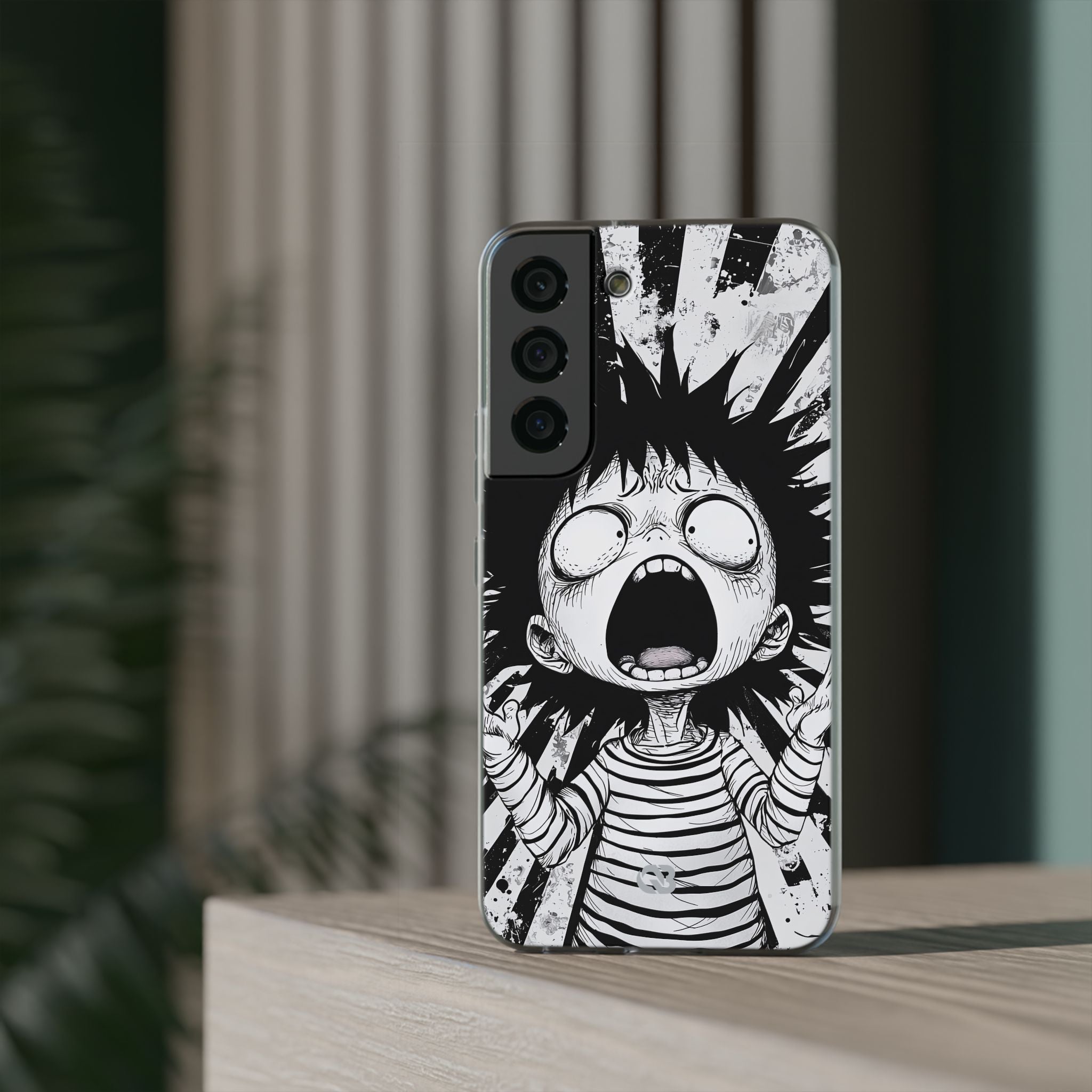 Chaotic Monochrome Scream · Soft Telefoncover for Samsung