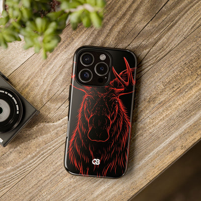 Crimson Horizon Moose · Tough Phone Case for iPhone · Black