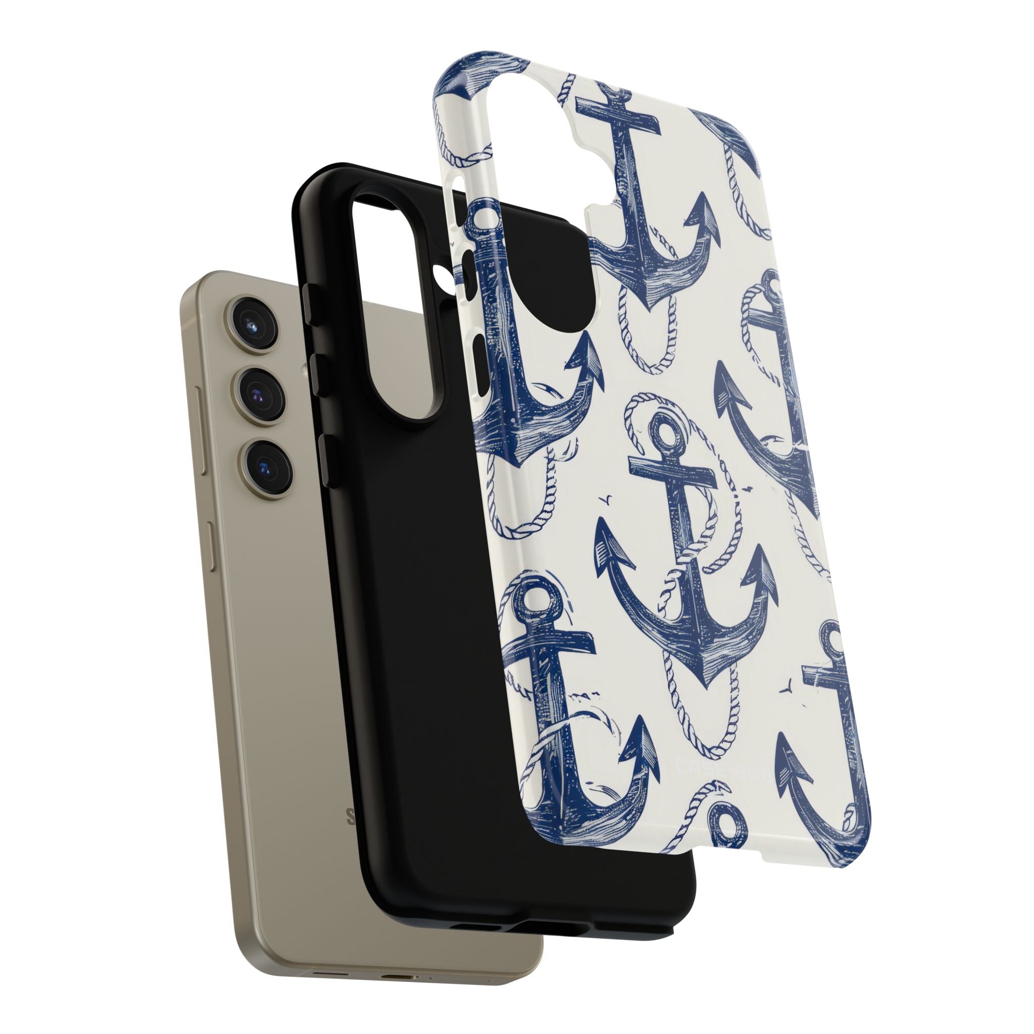 Navy Anchor Loop Samsung S24 Case - Tough