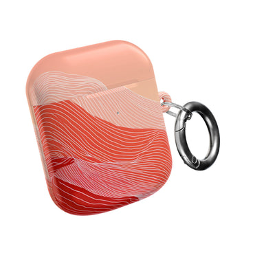 Coral Ridge Contours · Hard Case for AirPods & AirPods Pro · Red