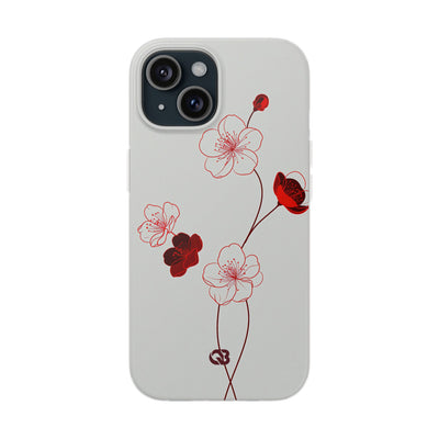 Red Lite Phone Case for iPhone - Kyoto Ember Bloom