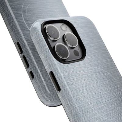 Silver Tough 2.0 Magsafe Phone Case for iPhone - Satin Chrome Grain