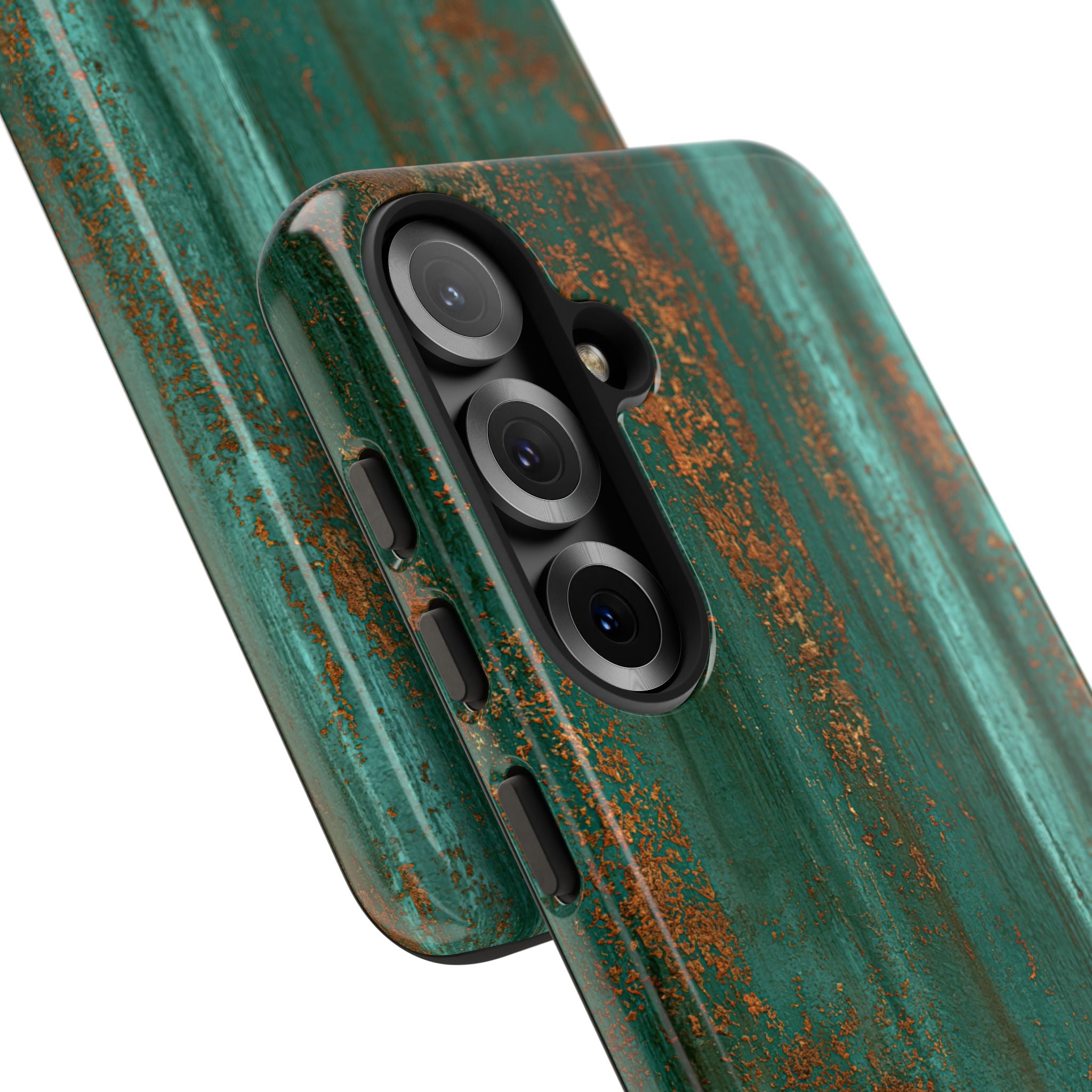 Teal Tough Phone Case for Samsung - Verdigris Copper Siding