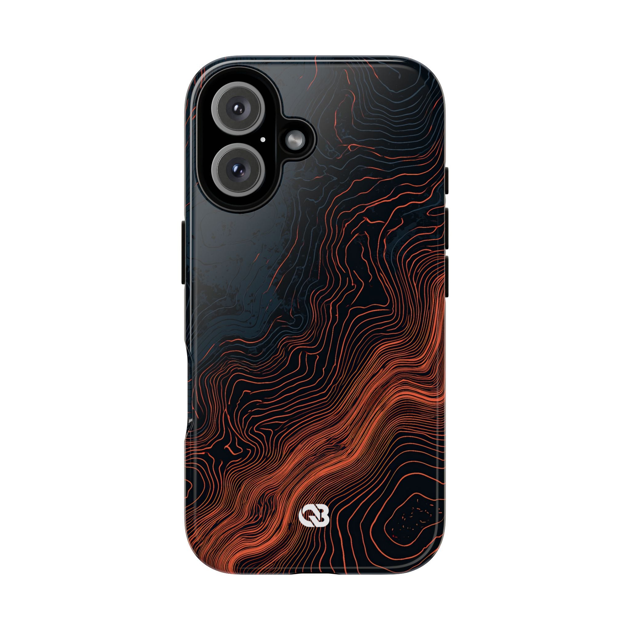 Black Tough Phone Case for iPhone - Volcanic Basalt Map
