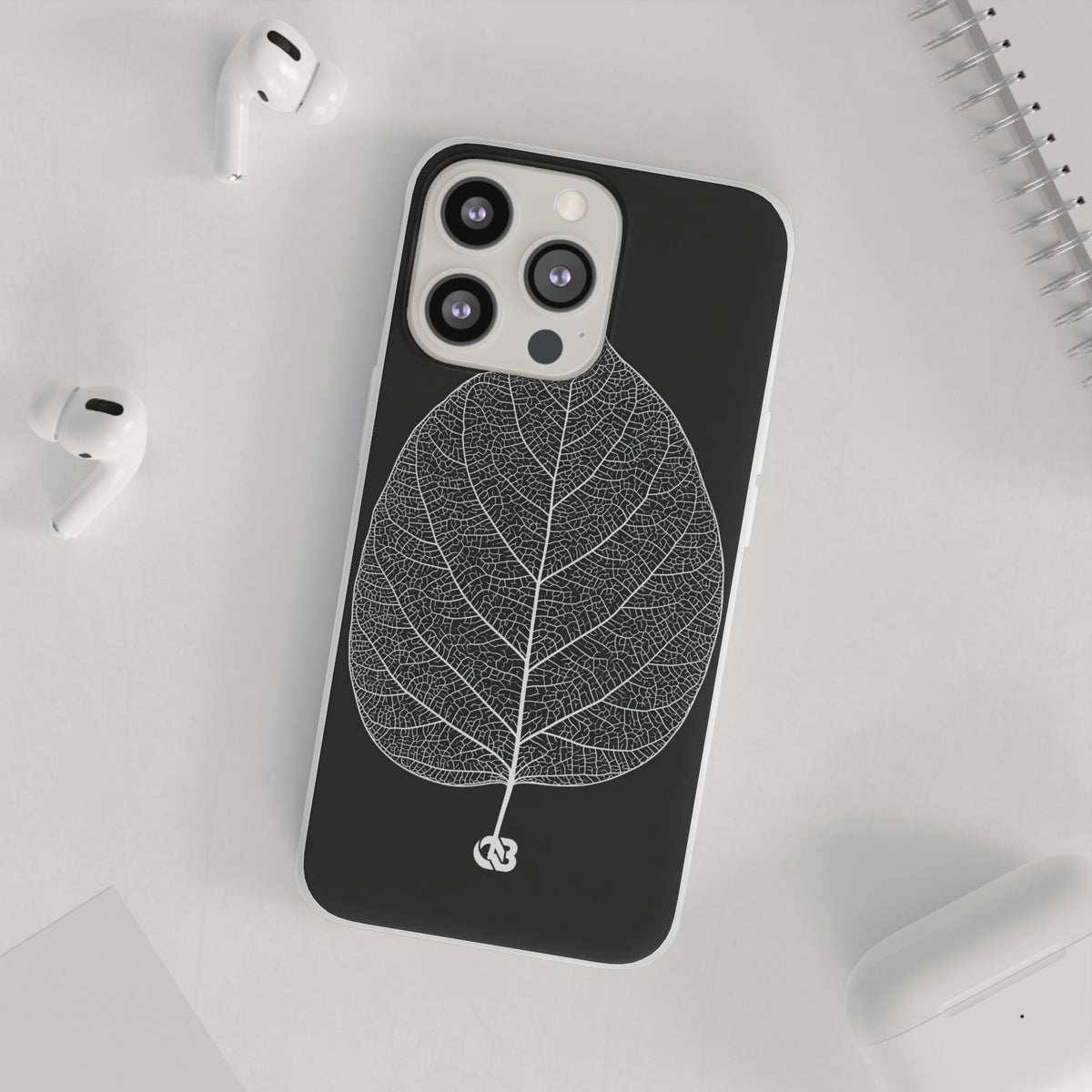 Monochrome Leaf Skeleton · Lite Phone Case for iPhone ·  Black