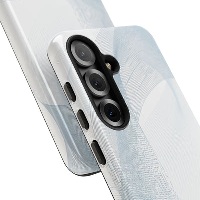 White Tough Phone Case for Samsung - Arctic Line Current
