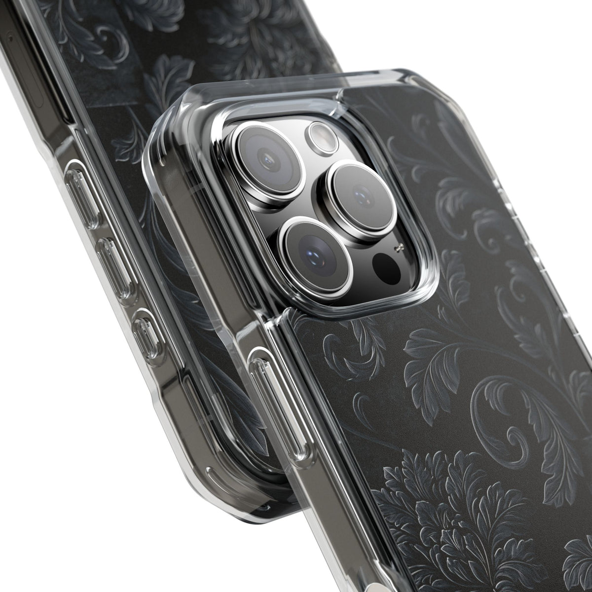 Obsidian Damask · Clear Impact Magnetic Phone Case for iPhone ·  Black