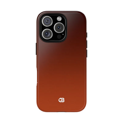 Orange Tough Phone Case for iPhone - Obsidian Ember Fade