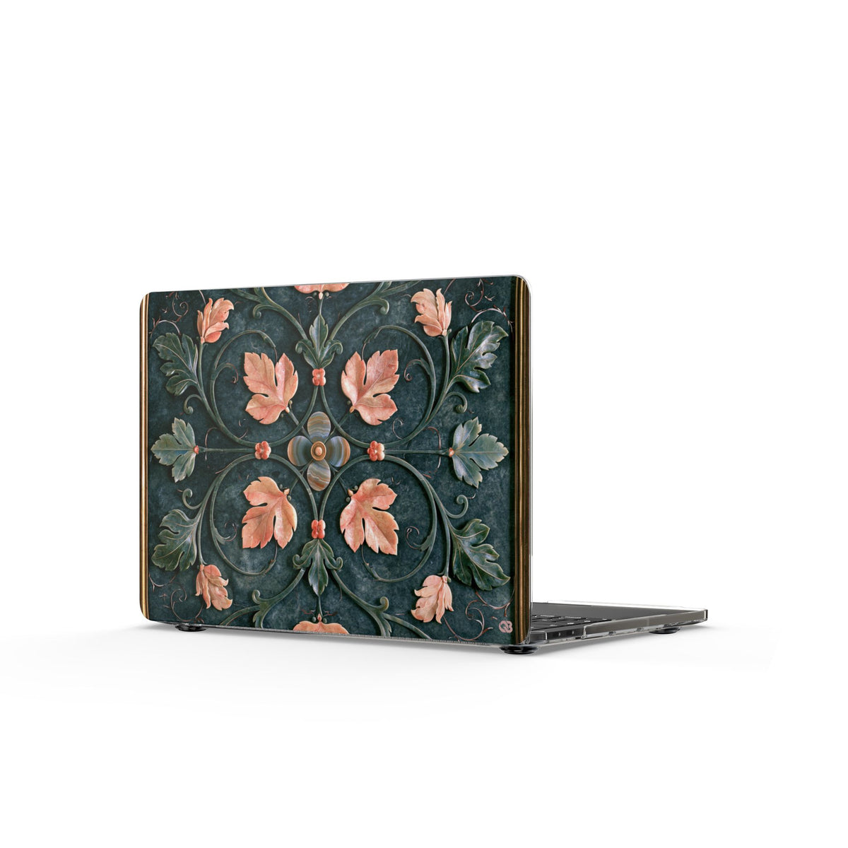 Florentine Rose Arabesque · Clear Hard Case for MacBook · Green