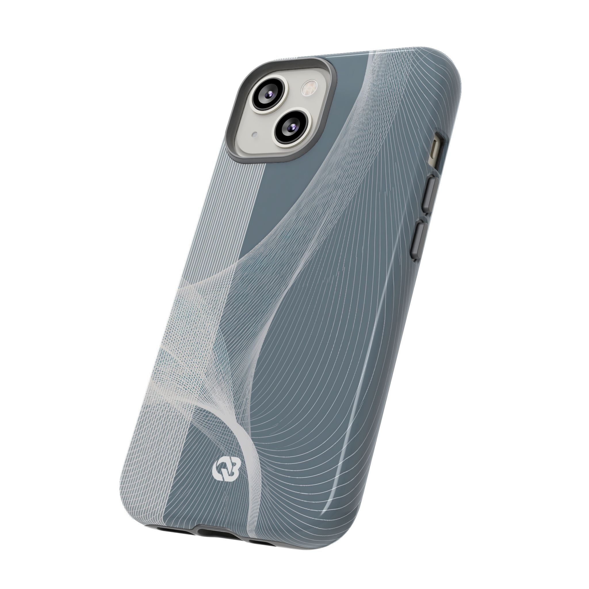 Grey Tough Phone Case for iPhone - Slate Mesh Horizon