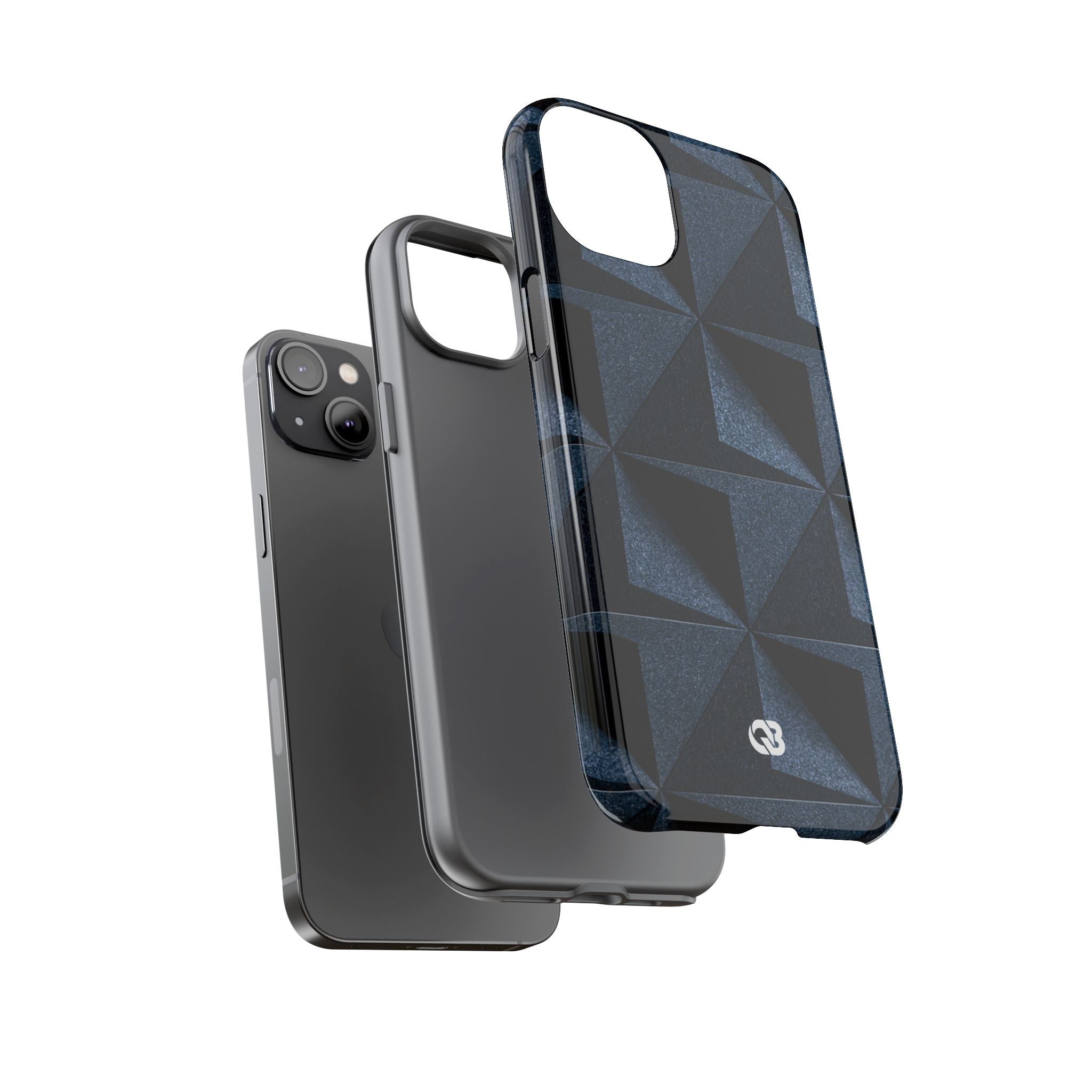 Blue Tough Phone Case for iPhone - Indigo Basalt Facets