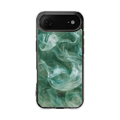 Translucent Aqua Flow · Clear Impact Magnetic Phone Case for iPhone · Teal