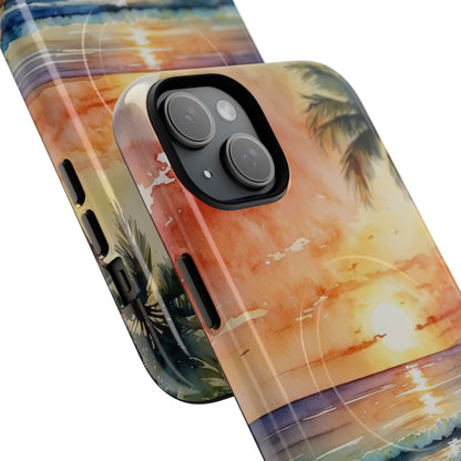Sunset Palm iPhone 15 Plus Case - Tough+