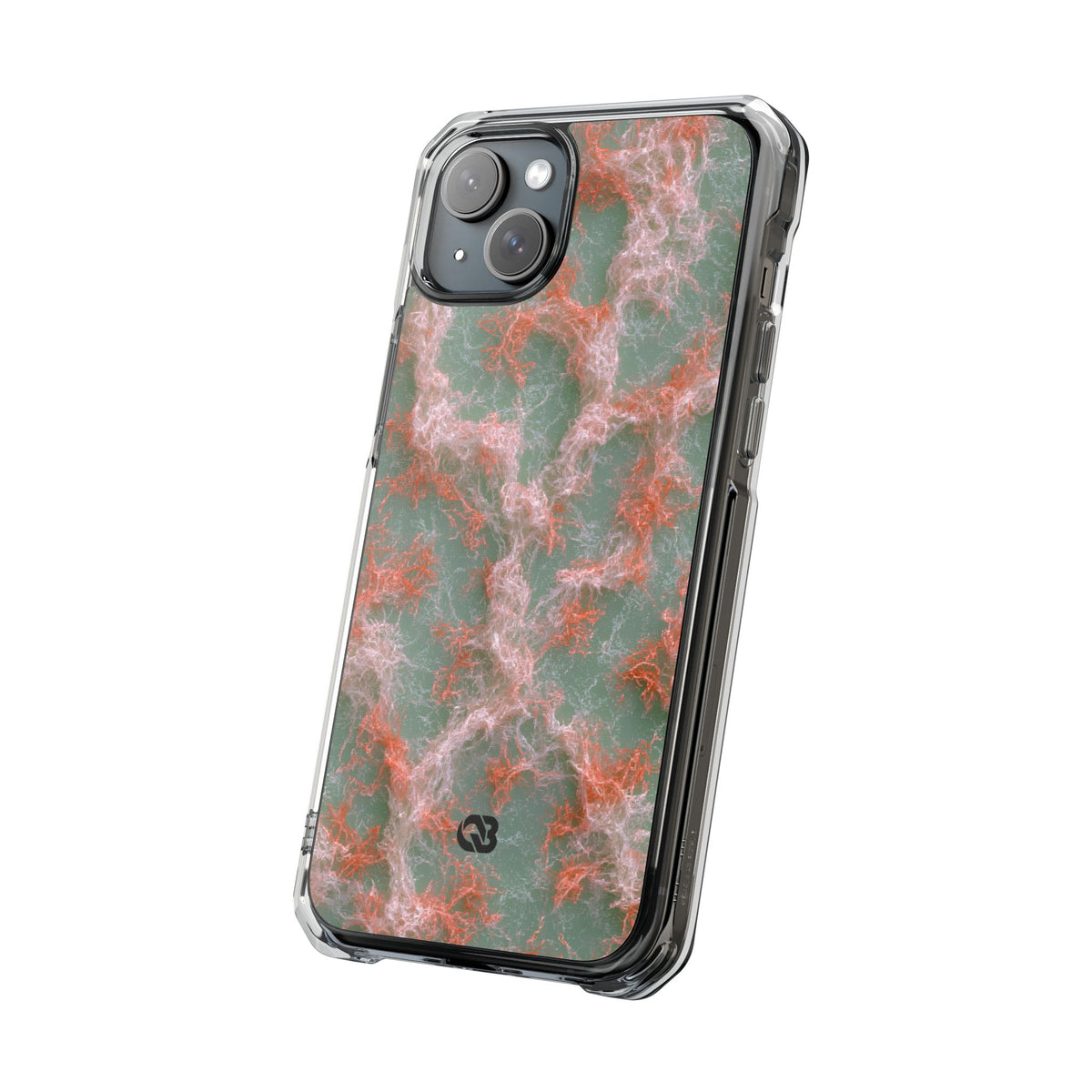Coral Pixel Matrix · Clear Impact Magnetic Phone Case for iPhone · Green