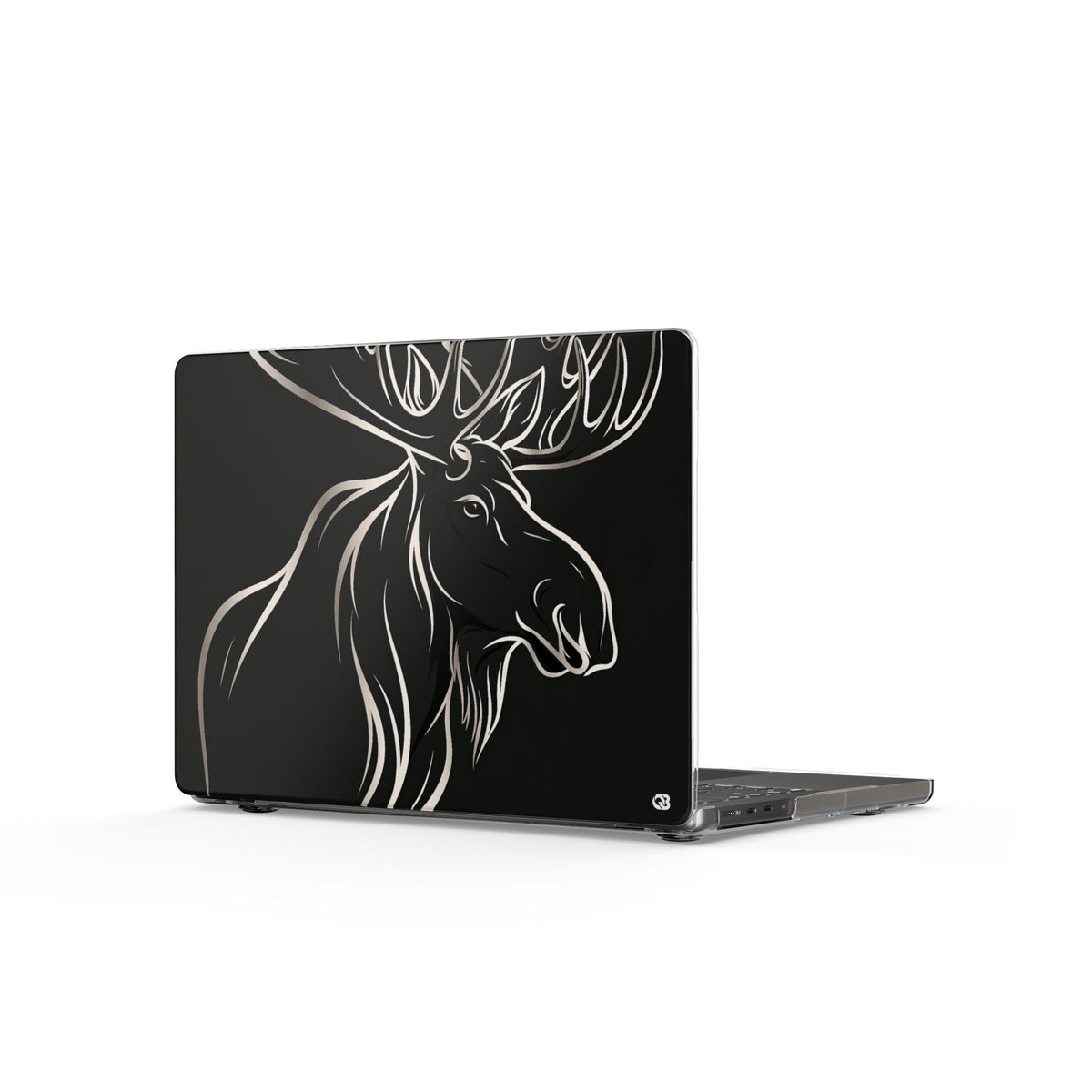 Nordic Moose Contour · Clear Hard Case for MacBook · Black