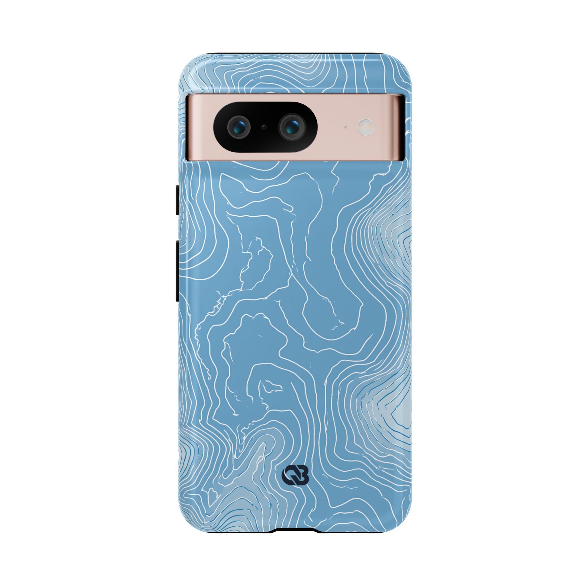Blue Tough Phone Case for Google Pixel - Glacial Ridge Topo