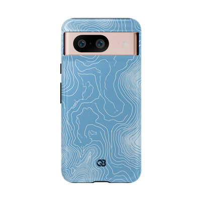 Blue Tough Phone Case for Google Pixel - Glacial Ridge Topo