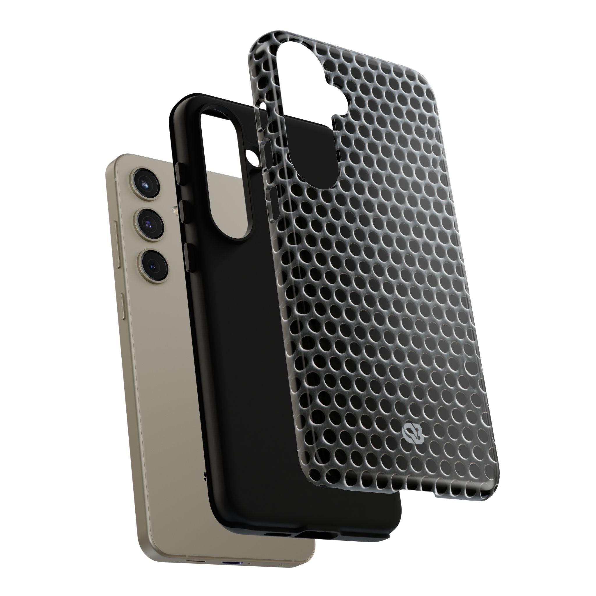 Silver Tough Phone Case for Samsung - Brutalist Steel Mesh