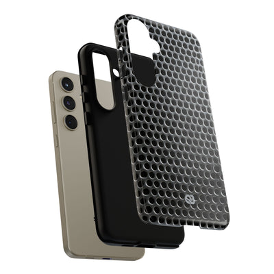 Silver Tough Phone Case for Samsung - Brutalist Steel Mesh