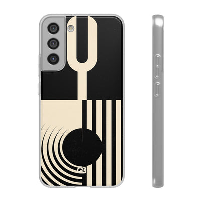 Black Lite Phone Case for Samsung - Ivory Signal Grid