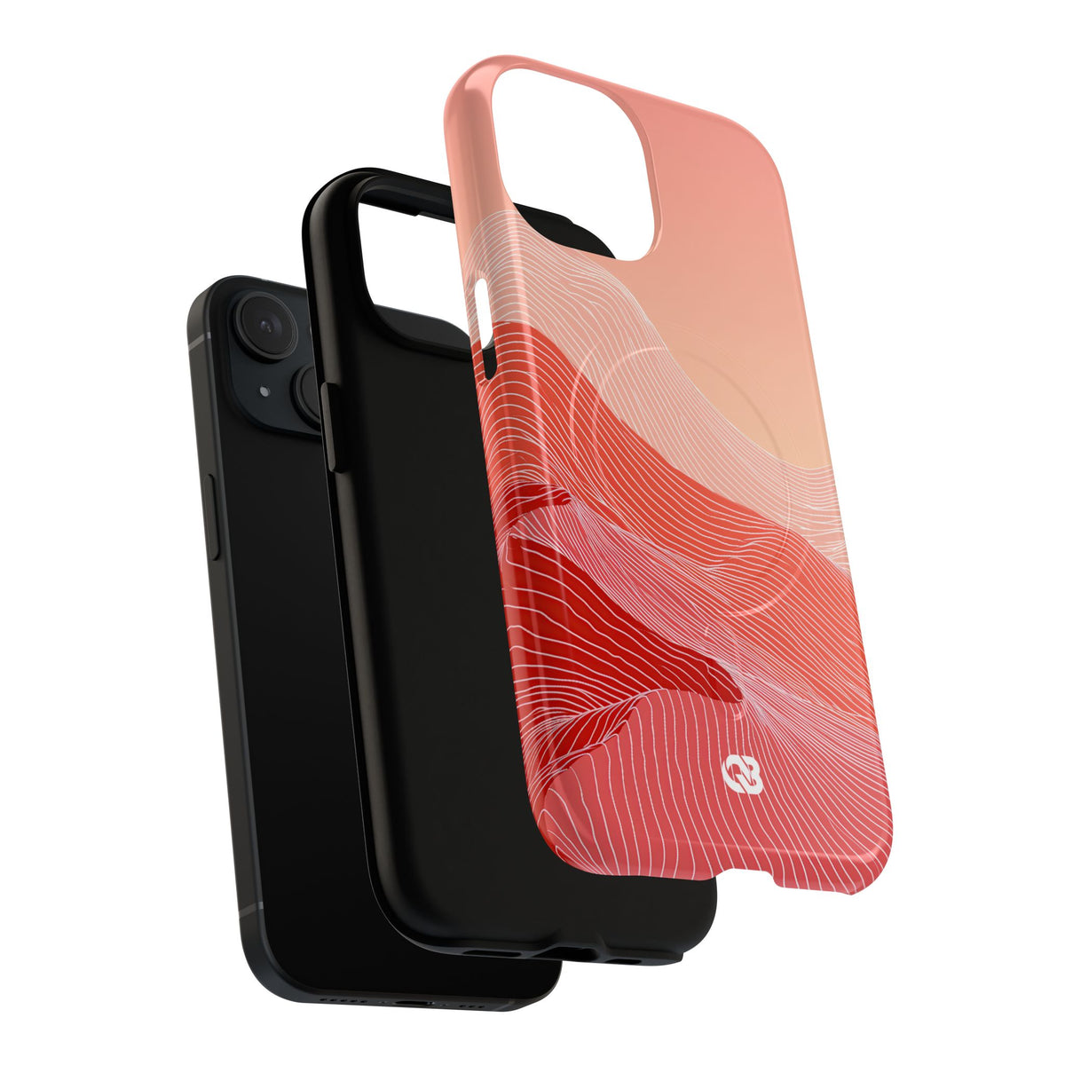 Coral Ridge Contours · Tough 2.0 Magnetic Phone Case for iPhone · Red