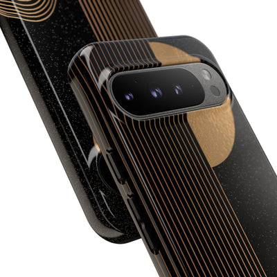 Gold Tough Phone Case for Google Pixel - Gilded Obsidian Dunes