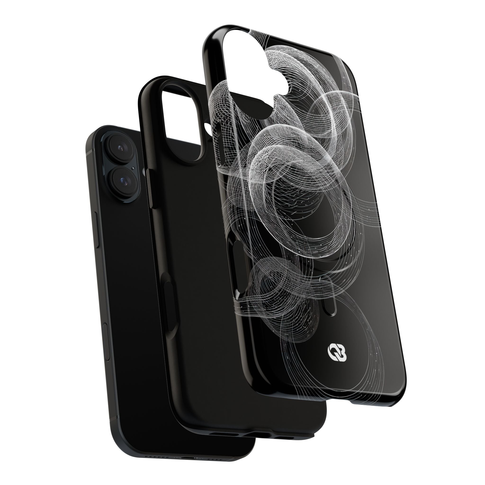 Black Tough 2.0 Magsafe Phone Case for iPhone - Kinetic Wireframe Orbit