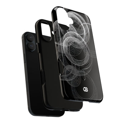 Black Tough 2.0 Magsafe Phone Case for iPhone - Kinetic Wireframe Orbit