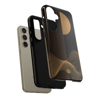 Gold Tough Phone Case for Samsung - Gilded Obsidian Dunes