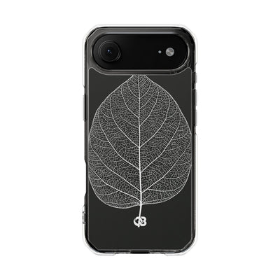 Black Impact MagSafe Phone Case for iPhone - Bleached Leaf Lattice