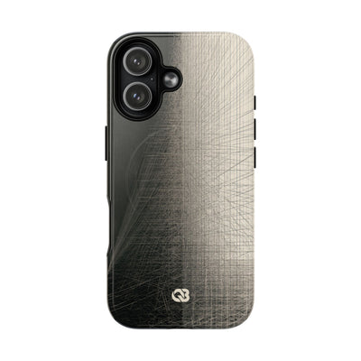 Beige Tough 2.0 Magsafe Phone Case for iPhone - Brutalist Graphite Grid