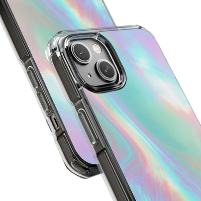 Prismatic Liquid Light · Clear Impact Magnetic Phone Case for iPhone · Teal
