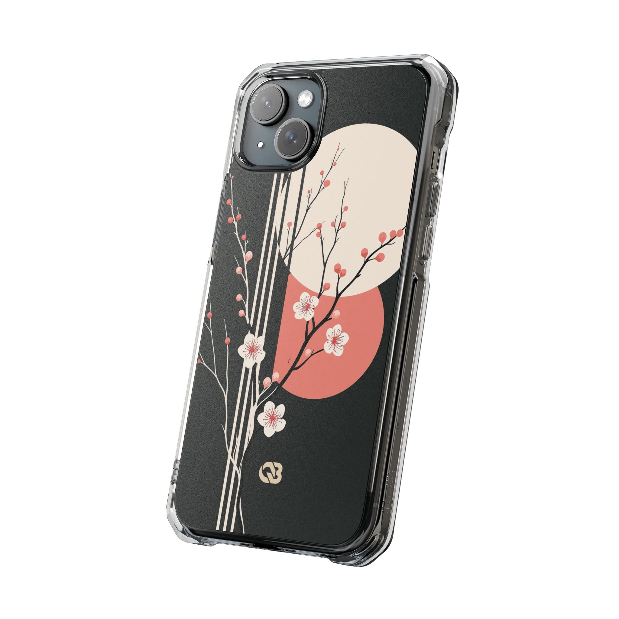 Black Impact MagSafe Phone Case for iPhone - Kyoto Midnight Blossom