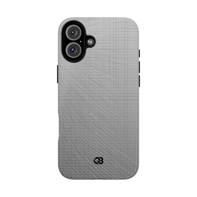 Grey Tough Phone Case for iPhone - Chrome Mesh Warp