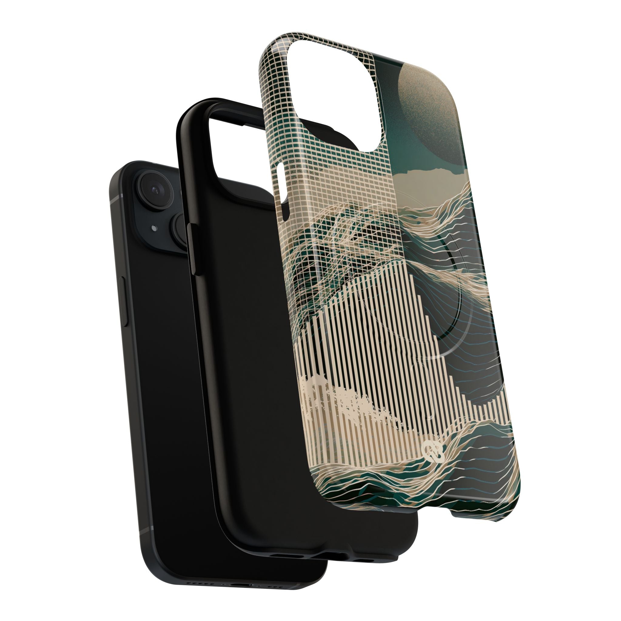 Green Tough 2.0 Magsafe Phone Case for iPhone - Lunar Moss Topography