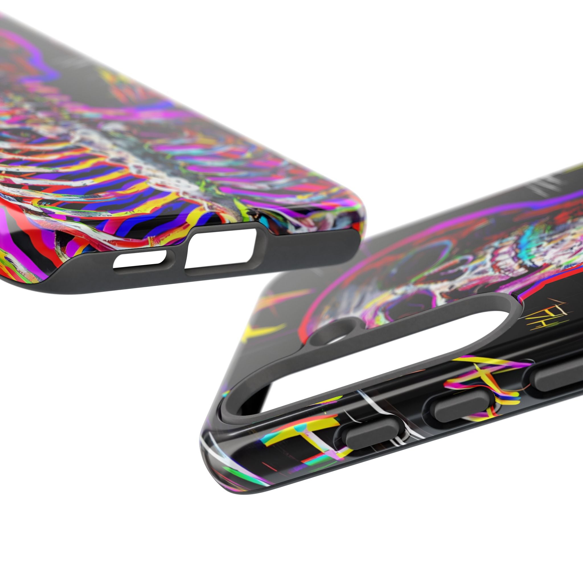 Neon Glitch Skeleton · Tough Handyhülle für Samsung