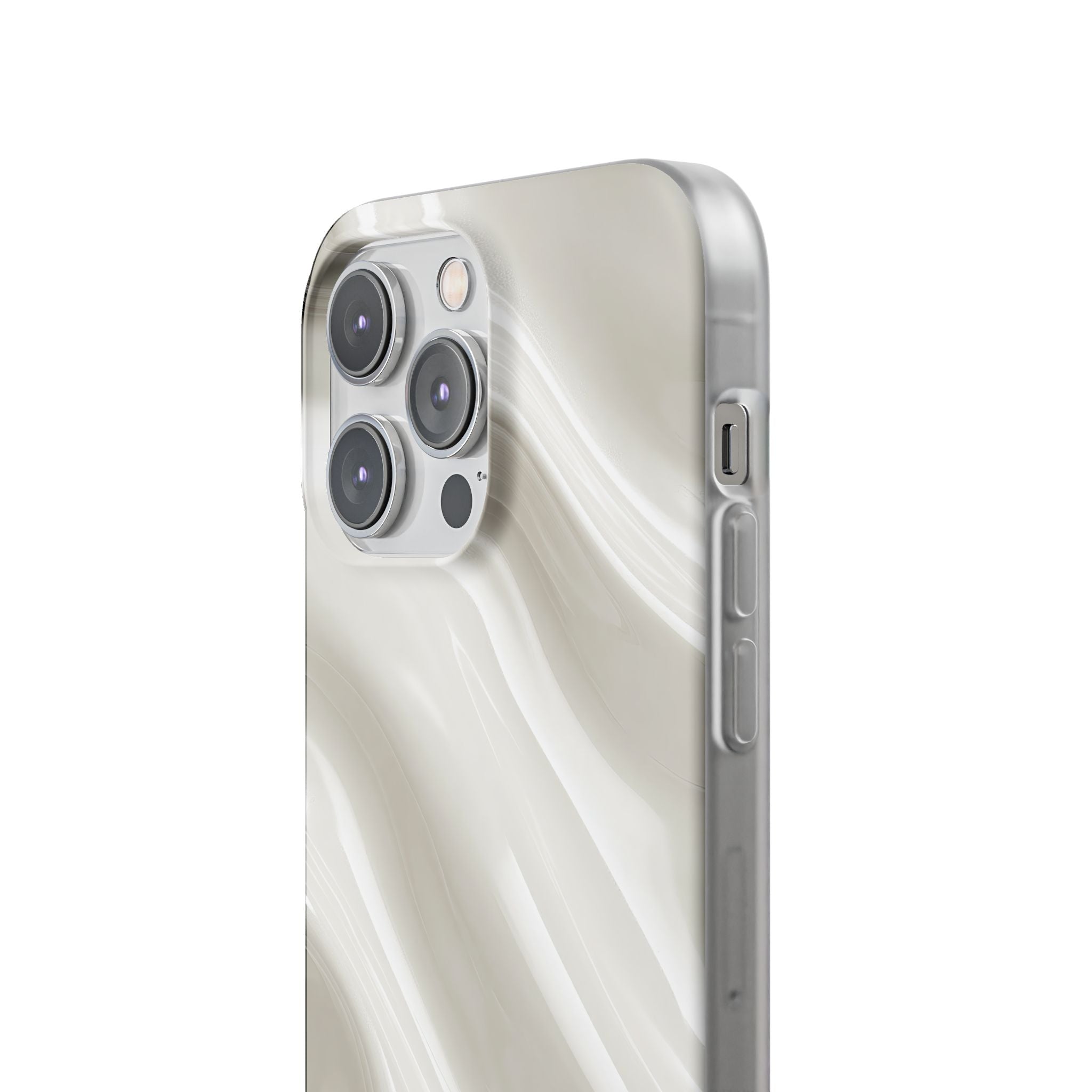 White Lite Phone Case for iPhone - Polished Ivory Wave