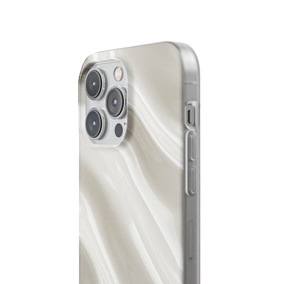 White Lite Phone Case for iPhone - Polished Ivory Wave