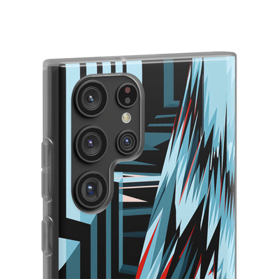 Blue Lite Phone Case for Samsung - Glitch Peak Cyan