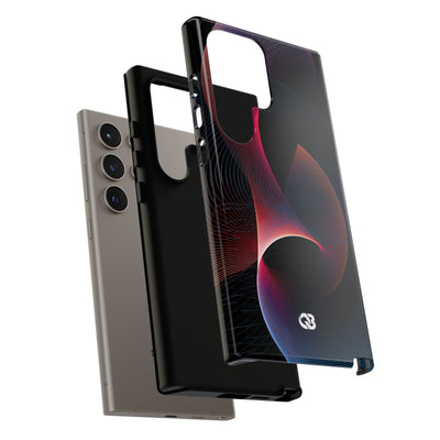 Black Tough Phone Case for Samsung - Cobalt Crimson Flux