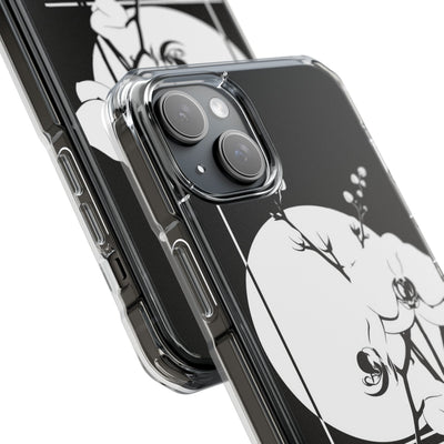 Black Impact MagSafe Phone Case for iPhone - Lunar Orchid Grid