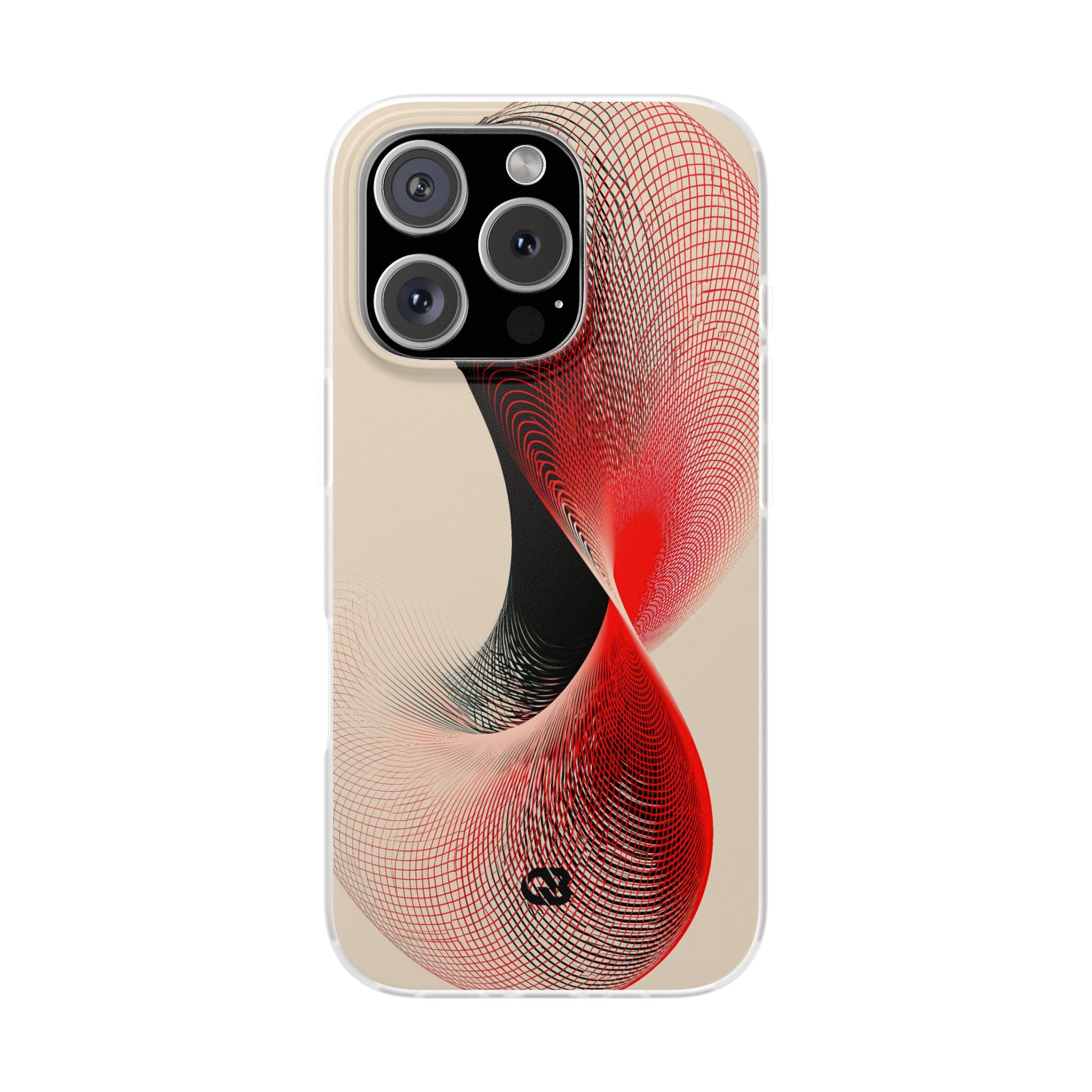 Red Lite Phone Case for iPhone - Crimson Grid Vortex