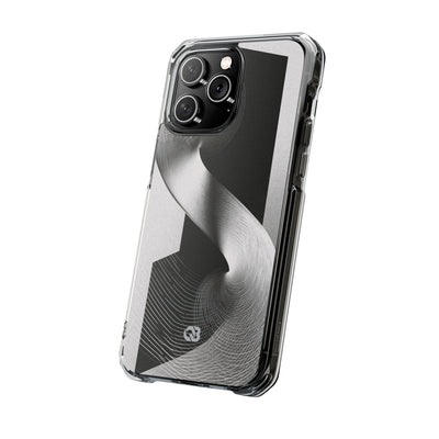 Grey Impact MagSafe Phone Case for iPhone - Obsidian Moiré Wave