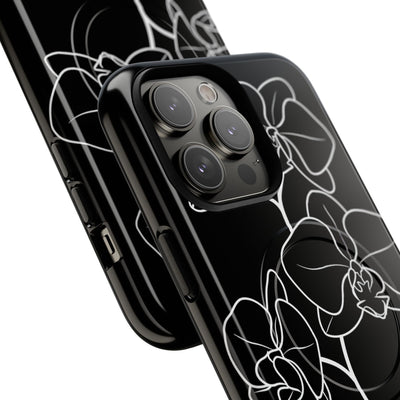 Black Tough 2.0 Magsafe Phone Case for iPhone - Noir Alabaster Orchid