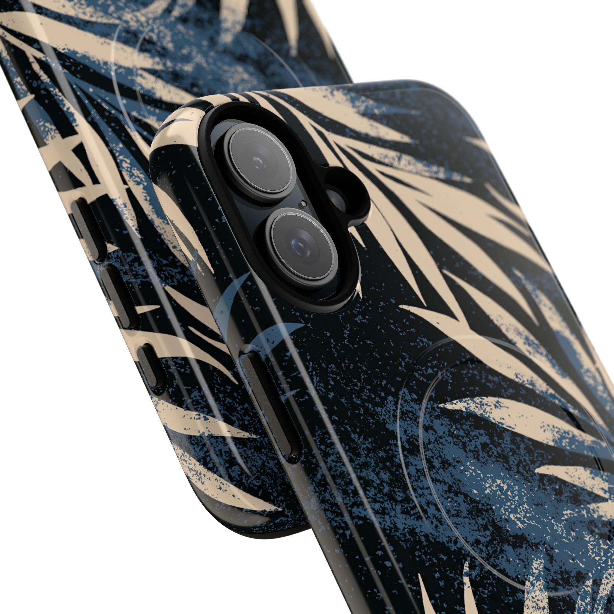 Blue Tough 2.0 Magsafe Phone Case for iPhone - Indigo Sandstone Palm