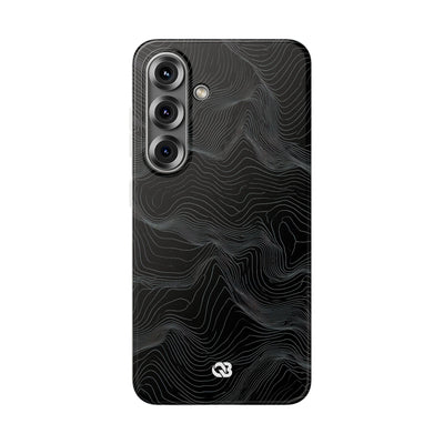 Black Lite Phone Case for Samsung - Obsidian Topo Wireframe
