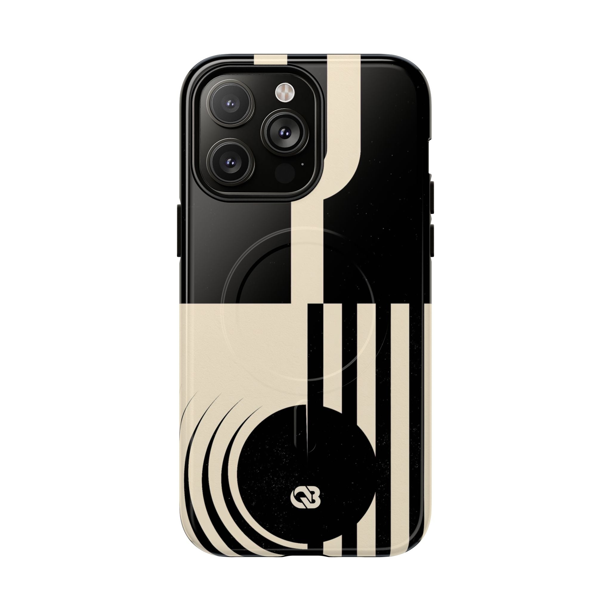 Black Tough 2.0 Magsafe Phone Case for iPhone - Ivory Signal Grid